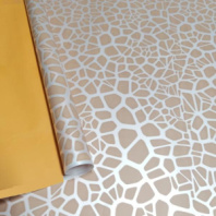 Матовая пленка двухсторонняя на втулке 50мкр "Мозайка" кофе с молоком/оранж пастель 60см*10 ярд ± 5%