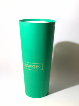 Конус под цветы 10*14*30 с тиснением "Flowers" зеленый