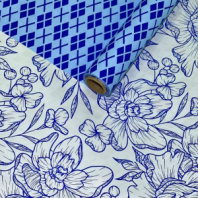 Пленка матовая двухсторонняя ромбы синие 58см/10м±5%/50мкр