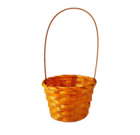 Корзина плетеная (бамбук), D13xH9.5/28см оранжевый Корзина плетеная (бамбук), D13xH9.5/28см оранжевый