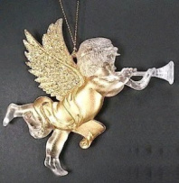 Фигурка декоративная Ангел на подвеске 10 см акрил