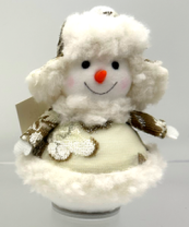 Новогоднее декоративное изделие "Снеговик", 11 см, золотой Новогоднее декоративное изделие "Снеговик", 11 см, золотой