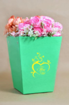 Трапеция с дном большая 225*180*180 с золот. тиснением "Ты в моем сердце" зеленый