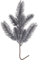 Ветка декоративная с глиттером, 37 см, серебро Ветка декоративная с глиттером, 37 см, серебро
