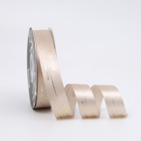 Лента атласная " Fou you" 25мм*33ярд пудровый