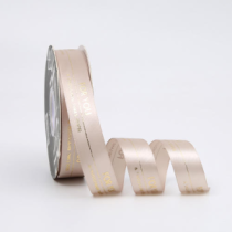 Лента атласная " Fou you" 25мм*33ярд пудровый