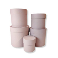 Коробки круглые набор из 5-ти (10*10/13*13/15*15/16*16/18*18) .пыльная роза