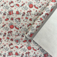 Упаковочная бумага Новогодний подарок красный/черный цв. на коричневом 70см/60гр/10м± 5% Упаковочная бумага Новогодний подарок красный/черный цв. на коричневом 70см/60гр/10м± 5%