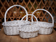 Набор корзин овальные 3 шт, L: 40*32 см, высота 14 см,M: 34*26*12H*33HH,S: 29*21*11H*28HH