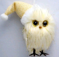 Новогоднее декоративное изделие Сова на подвеске 18 см молочный Новогоднее декоративное изделие Сова на подвеске 18 см молочный