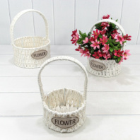 Корзины плетёные Круглые Набор 1/3 20*12 (±5%) из бумаги с ручкой Белый