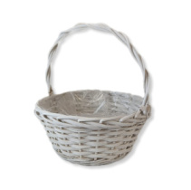 Корзина плетеная (ива): D30xH14xHH33  BD21, 1 шт., белый										