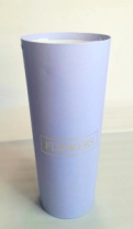 Конус под цветы 10*14*30 с тиснением "Flowers" светло-фиолетовый