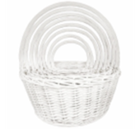Набор корзин из ивы 8шт круг 70*63*57*51*45*39*33*28 белый
