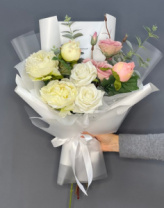 Быстросборная упаковка Форма №2. Цвет: матовая чередуется с белой пленкой, размер букета:в55,ш25 Быстросборная упаковка Форма №2. Цвет: матовая чередуется с белой пленкой, размер букета:в55,ш25