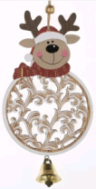 Декоративная подвеска Олень с колокольчиком 14х9х0,5 см Декоративная подвеска Олень с колокольчиком 14х9х0,5 см