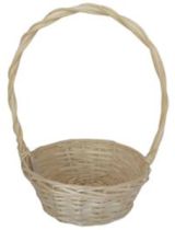 Корзина плетеная (ива) D30xH12xHH43  BD22, 1 шт., выбеленный									