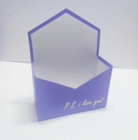 Конверт 180*240*70 с золот. тиснением "P.s. I love you" слива