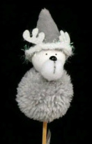 Новогоднее декоративное изделие Олень на палочке 8 см Новогоднее декоративное изделие Олень на палочке 8 см