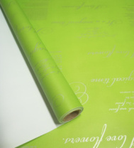 Полипленка матовая 80 мкр 60 см*8 м "Стихи" салатовый/золото