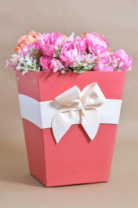 Трапеция с дном 225*180*180 с бантиком красный Трапеция с дном 225*180*180 с бантиком красный