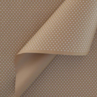 Крафт бумага "Горох" белый цв. на коричневом фоне 720мм/60гр/60мкр/10м± 5%