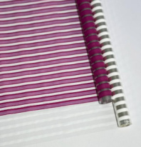 Пленка прозрачная двухцветная с рисунком Полоски бело-фуксия 70см*10ярд ± 5%