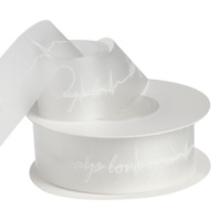 Лента силиконовая с принтом "Love you" 25/25м белый Лента силиконовая с принтом "Love you" 25/25м белый