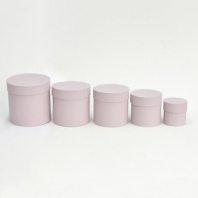 Коробки круглые набор из 5-ти (10*10/13*13/15*15/16*16/18*18) пудровый