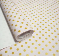 Полипленка матовая 80 мкр 60 см*8 м "Крафтовый горох" пудра/золото