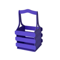 Декоративный ящик из фанеры реечный квадратный 140*125*h240 васильковый