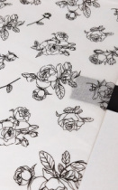 Тишью бумага "Кружевная роза" 50*70 см 20 листов белый/черный