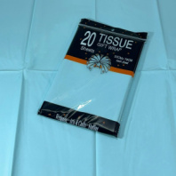 Тишью Бумага, 20  листов в упаковке, 30 грамм, 50cmx66cm, цв. небесный