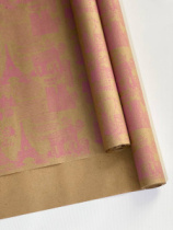 Крафт бумага "Париж" розовый цв. на коричневом фоне 70 см*8,5 ярд ± 5%