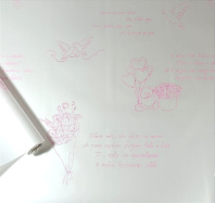 Матовая пленка двухсторонняя на втулке 50мкр Перламутр белый/Признание розовый 60 см*10 ярд ± 5%