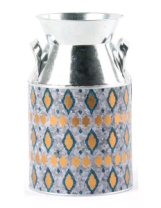 Декоративная ваза-бидон "Ромбики" BD13.5XH22CM T:11CM (матовый финиш), металл Декоративная ваза-бидон "Ромбики" BD13.5XH22CM T:11CM (матовый финиш), металл