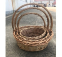 Набор корзин из ивы 3шт, овал, D43*36*H15*HH40; D38*32*H14*HH37; D33*27*H11*HH32, натуральный