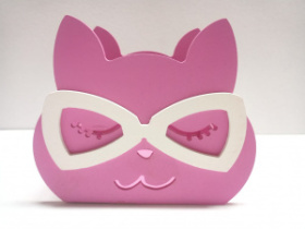 Кашпо Котик в очках (120*80*85) розовый Акция