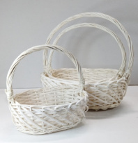 Корзины из ивы, 3 шт, овал, 38*30*13, 33*25*12, 28*20*10 белый