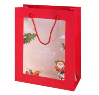 Пакет с окном "Новый Год" 32x26x12cm красный Пакет с окном "Новый Год" 32x26x12cm красный