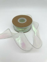 Лента органза, перламутровая,  4cmx10yards, цв.кремовый