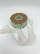 Лента органза, перламутровая,  4cmx10yards, цв.кремовый