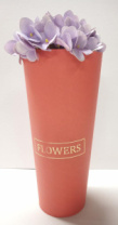 Конус под цветы 10*14*30 с тиснением "Flowers" красный