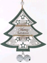 Декоративная подвеска Ель с колокольчиками 12х12х0,5 см Декоративная подвеска Ель с колокольчиками 12х12х0,5 см