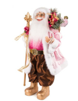 Новый Год Дед Мороз MAXITOYS, в Розовой Шубке с Подарками и Посохом, 30 см Новый Год Дед Мороз MAXITOYS, в Розовой Шубке с Подарками и Посохом, 30 см