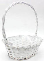 Корзина плетеная (ива) D34*28 H12 HH37 b25*19, 1 шт., белый