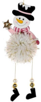 Декоративная подвеска Снеговик 26х7 см белый Декоративная подвеска Снеговик 26х7 см белый
