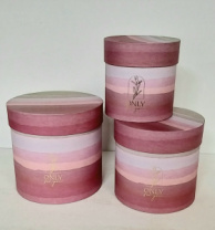 Коробки круглые Набор из 3х (13,5*13,5/16*16/18*18) Радуга 5