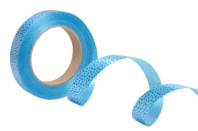 Лента простая (2см*50м) Горошек синий на голубом Р2089