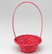 Корзина плетеная (бамбук) D15,5X12 H5 HH25,5, красный